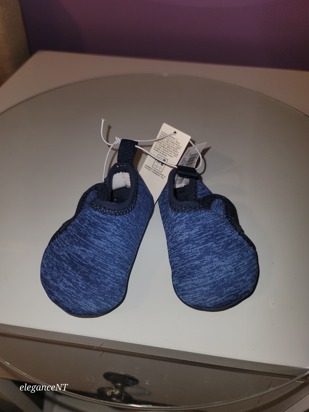 Old Navy Blue Water Shoes & Silver Glitter Jelly Sandals Sz: 0 To 3 Months NWT - Picture 8 of 9